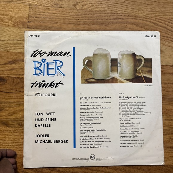 Toni Witt und Seine Kapelle Wo Man Bier Trinkt  LPM 9881 German Polka LP Vinyl - Picture 2 of 7